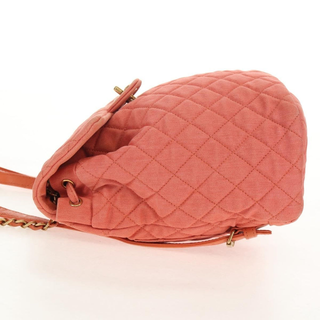 Chanel Vintage Flap Backpack Denim Pink Denim_Jeans Backpack Bag