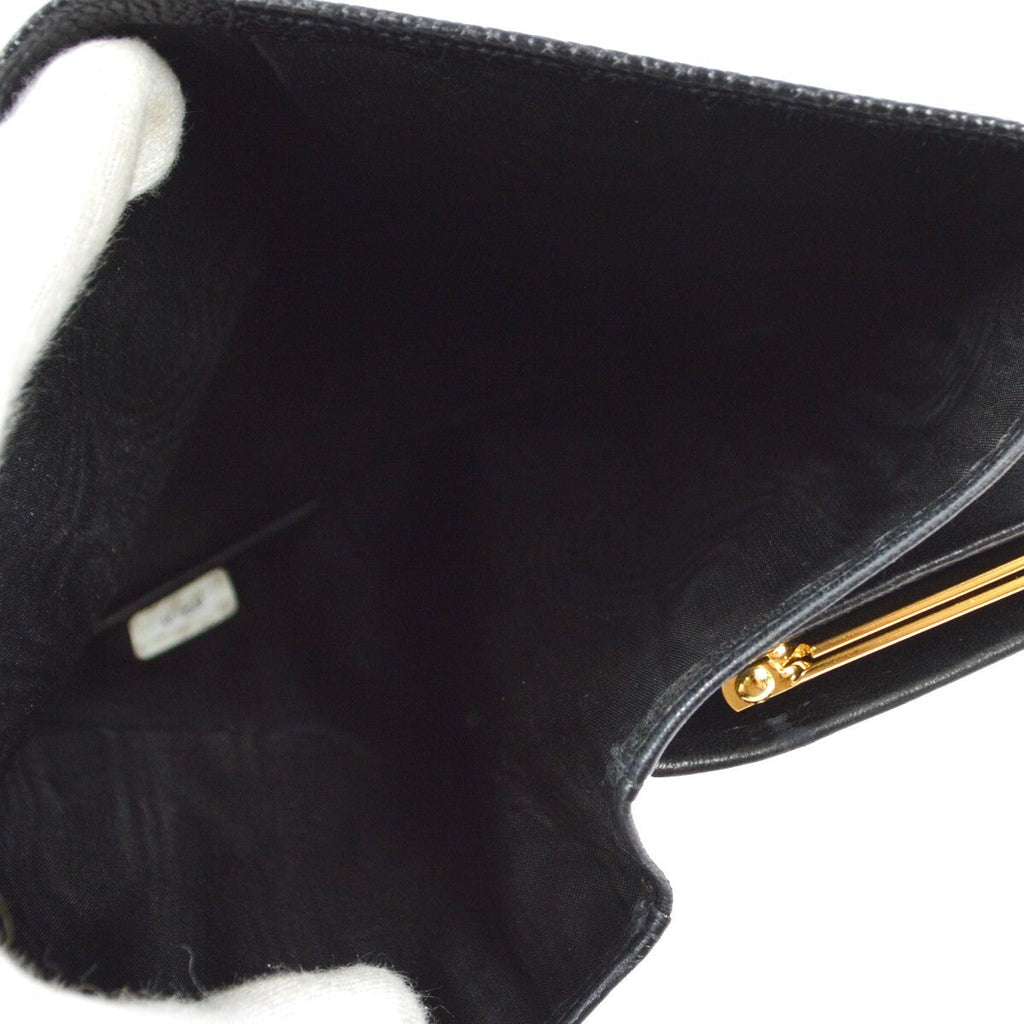 Chanel Timeless Cc French Wallet Caviar Black Leather Wallets Accessory