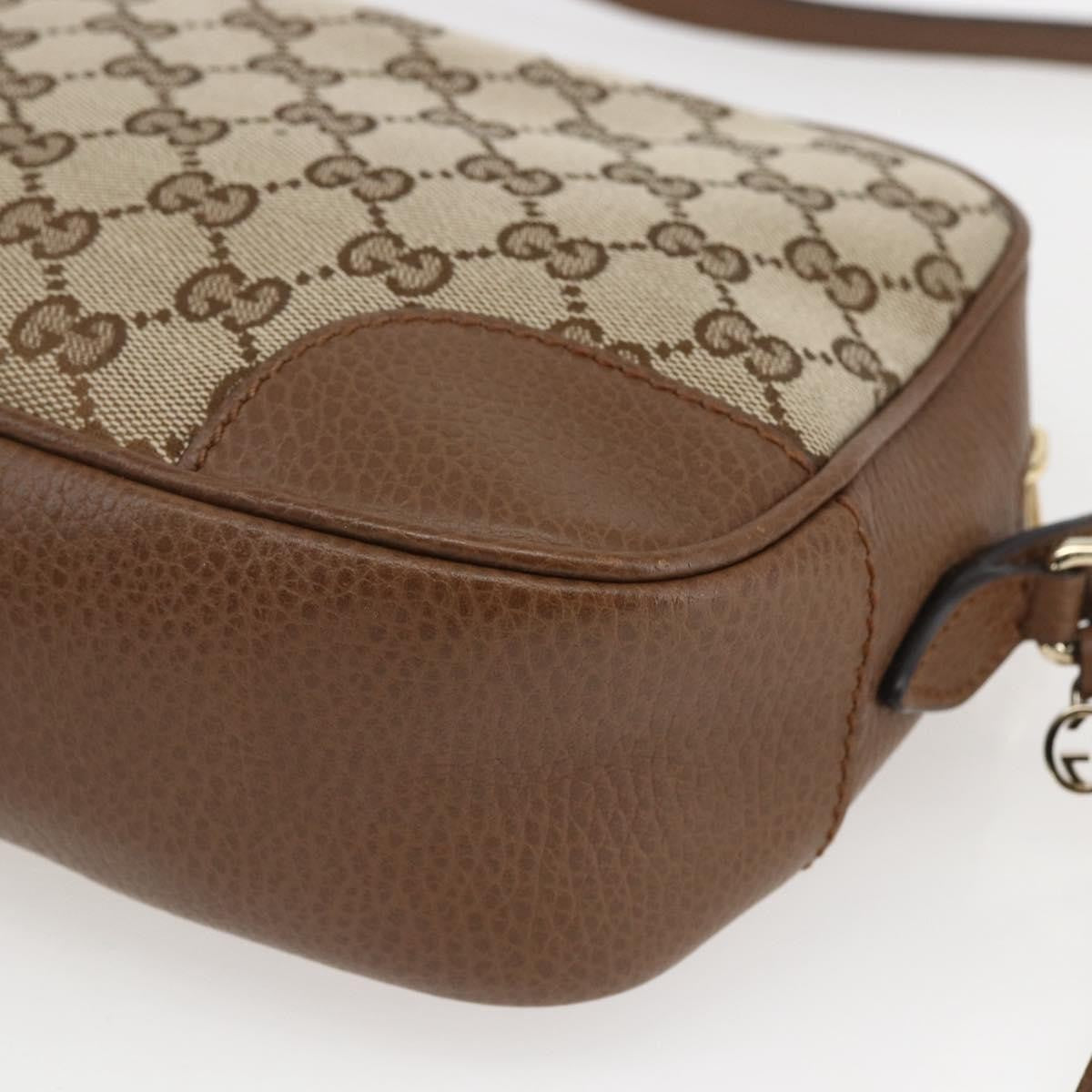 Gucci Bree Disco Crossbody Bag Gg Canvas With Leather Beige Canvas Crossbody Bag Bag (Pre-Owned)