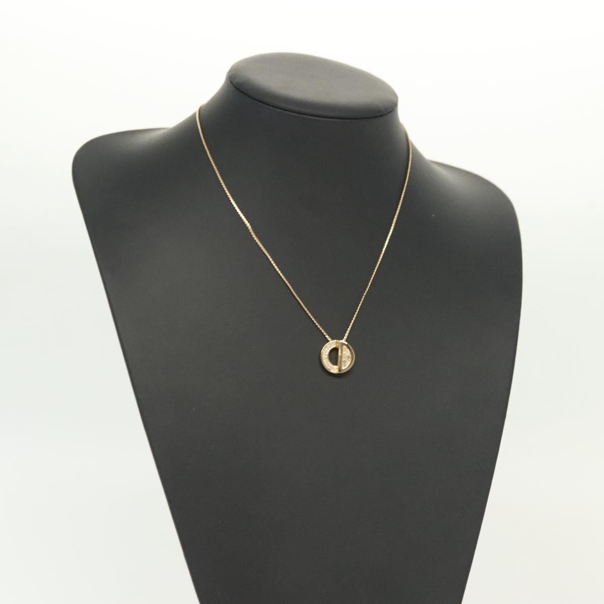 Christian Dior Cd Pendant Necklace Metal And Crystals Gold Metal Necklace Jewelry (Pre-Owned)
