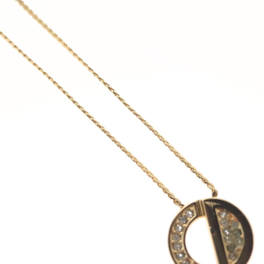 Christian Dior Cd Pendant Necklace Metal And Crystals Gold Metal Necklace Jewelry (Pre-Owned)
