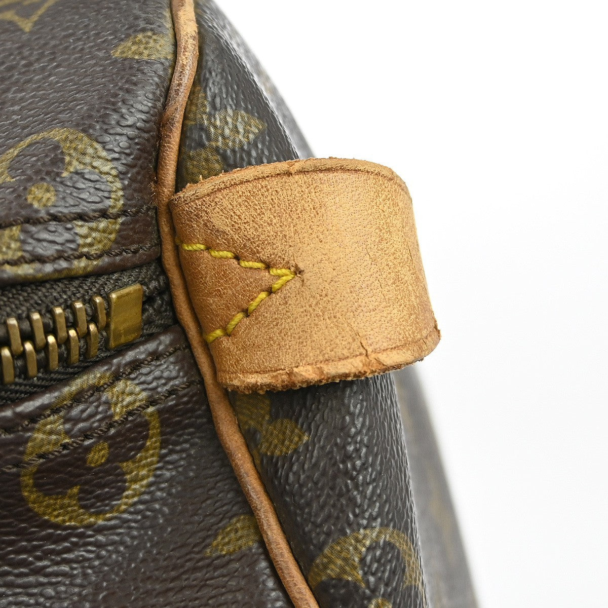 Louis Vuitton Keepall Bag Monogram Canvas Brown Leather Travel Bag