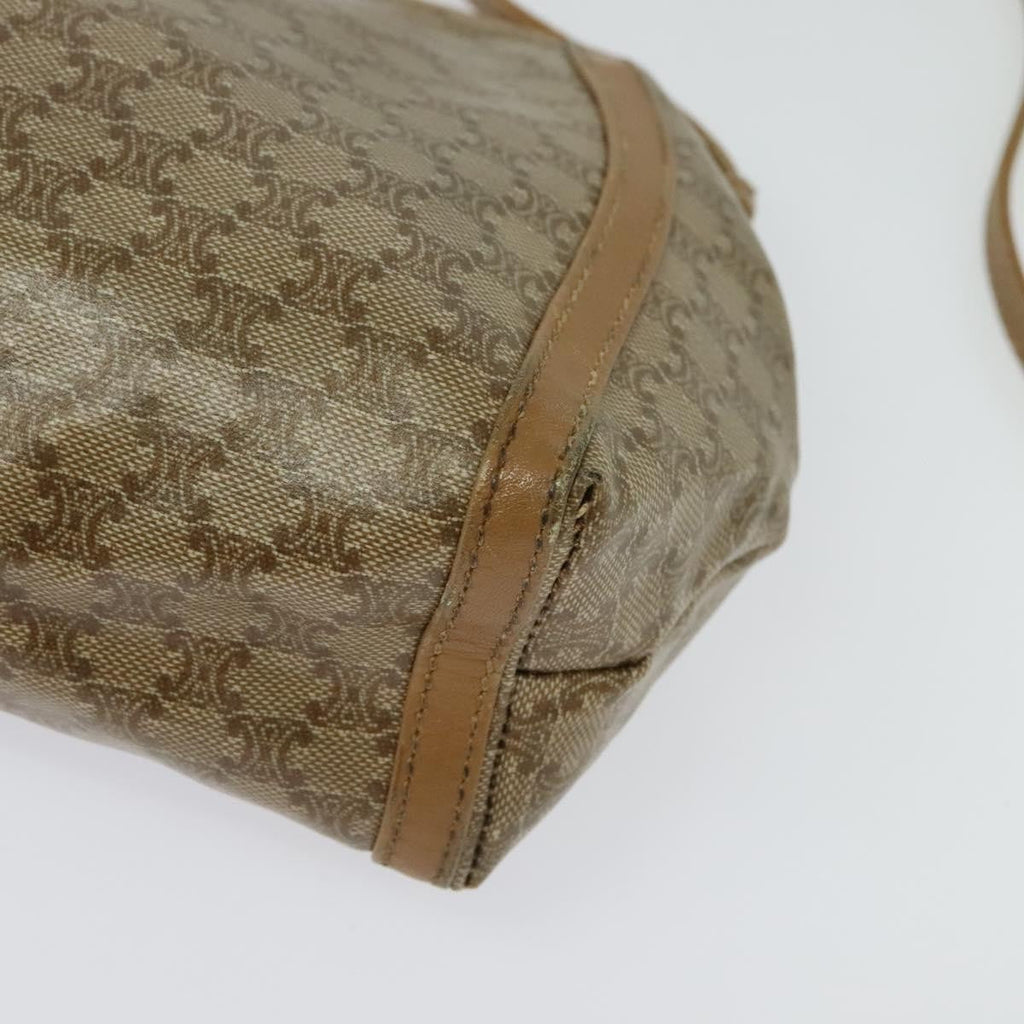 Celine Macadam Shoulder Bag Pvc Leather Beige Pvc Bag