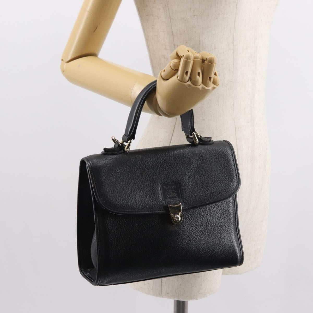 Burberry Vintage Handbag Leather Black Leather Handbag