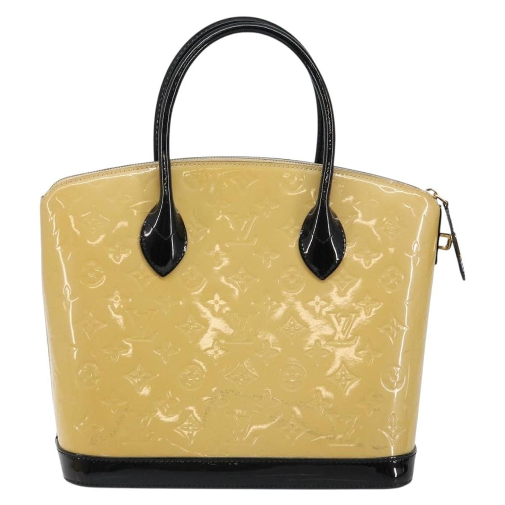 Louis Vuitton Lockit Handbag Monogram Vernis Beige Patent_Leather Tote Bag
