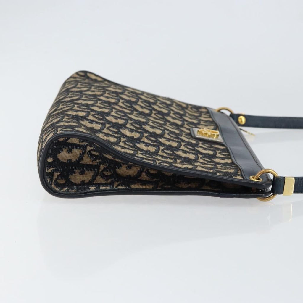 Christian Dior Vintage Trotter Shoulder Bag Canvas Navy Canvas Shoulder Bag Bag (Pre-Owned)