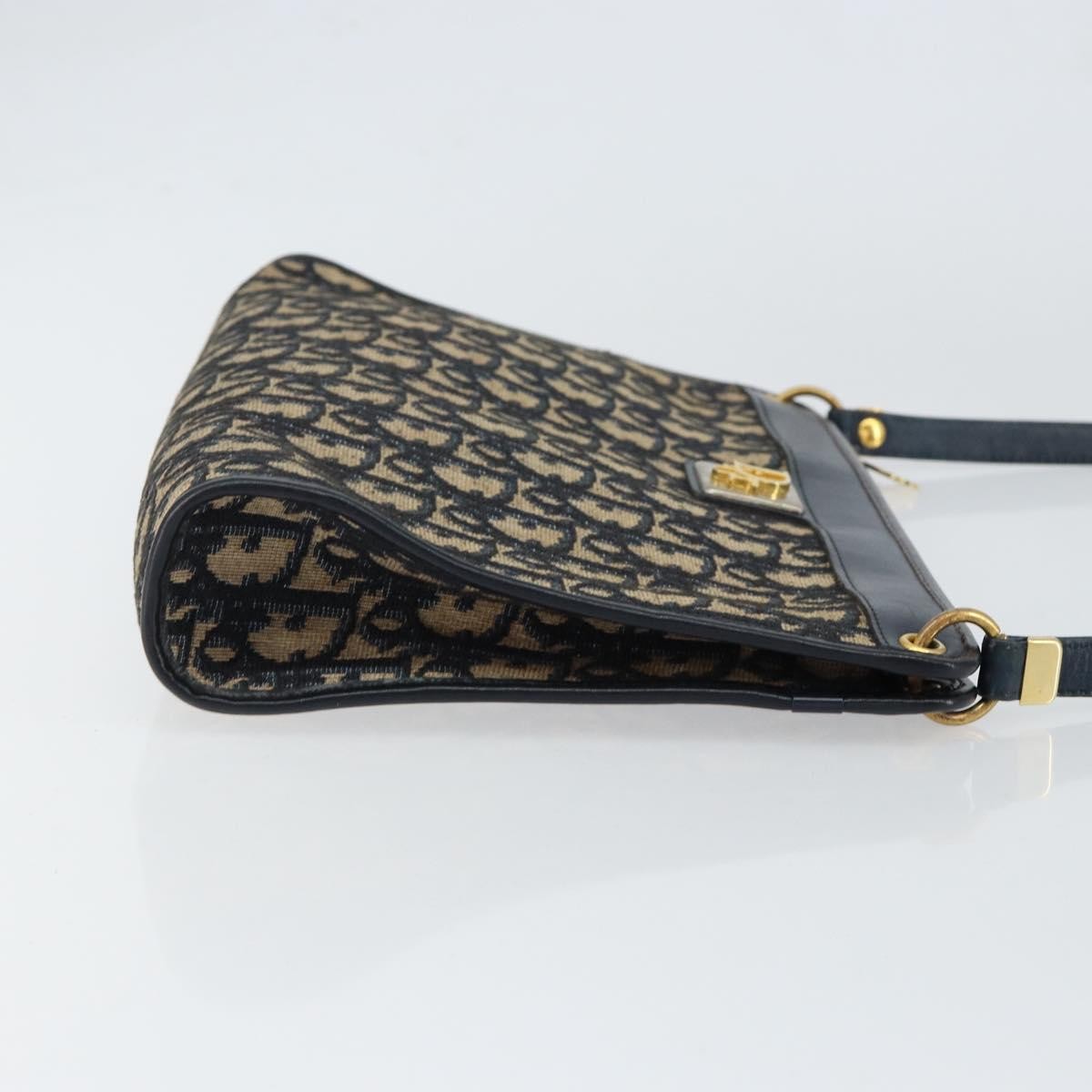 Christian Dior Vintage Trotter Shoulder Bag Canvas Navy Canvas Shoulder Bag Bag (Pre-Owned)