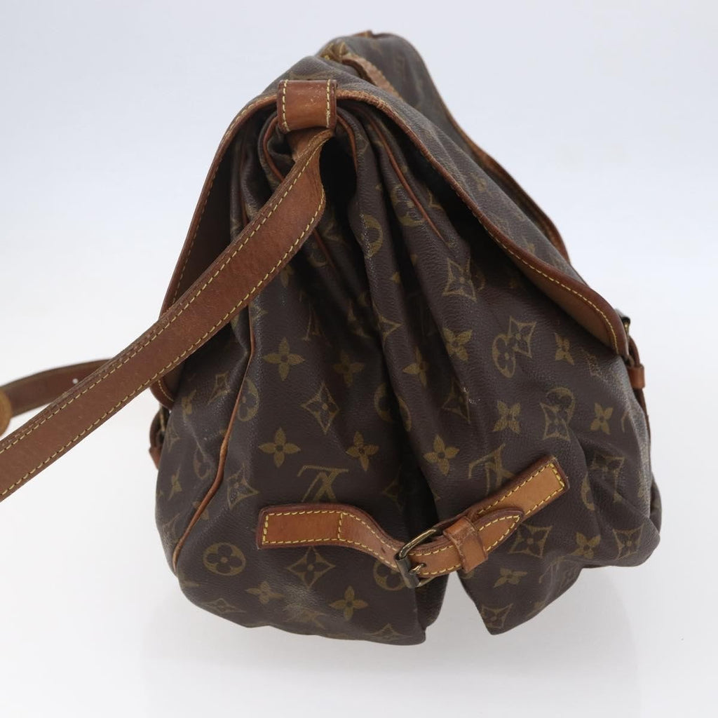 Louis Vuitton Saumur Handbag Monogram Canvas Brown Canvas Shoulder Bag