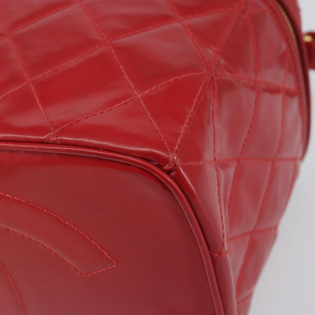 Chanel Vintage Vanity Case Patent Red Patent_Leather Handbag