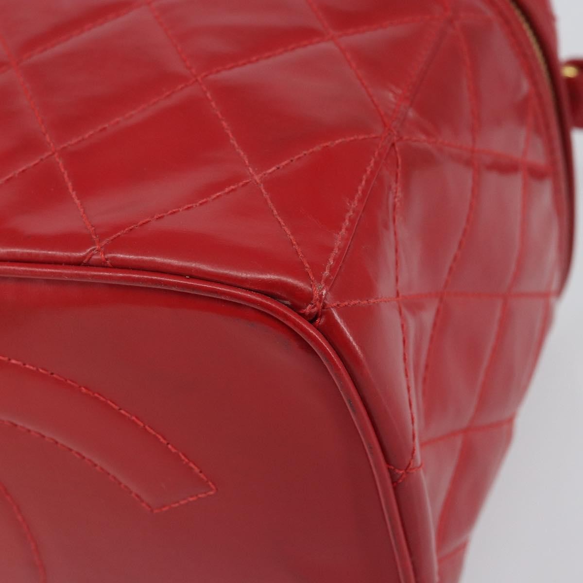 Chanel Vintage Vanity Case Patent Red Patent_Leather Handbag