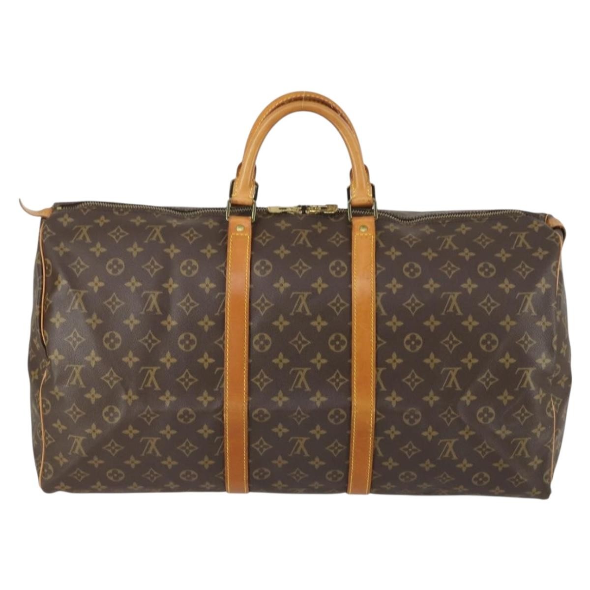 Louis Vuitton Keepall Bag Monogram Canvas Brown Canvas Travel Bag