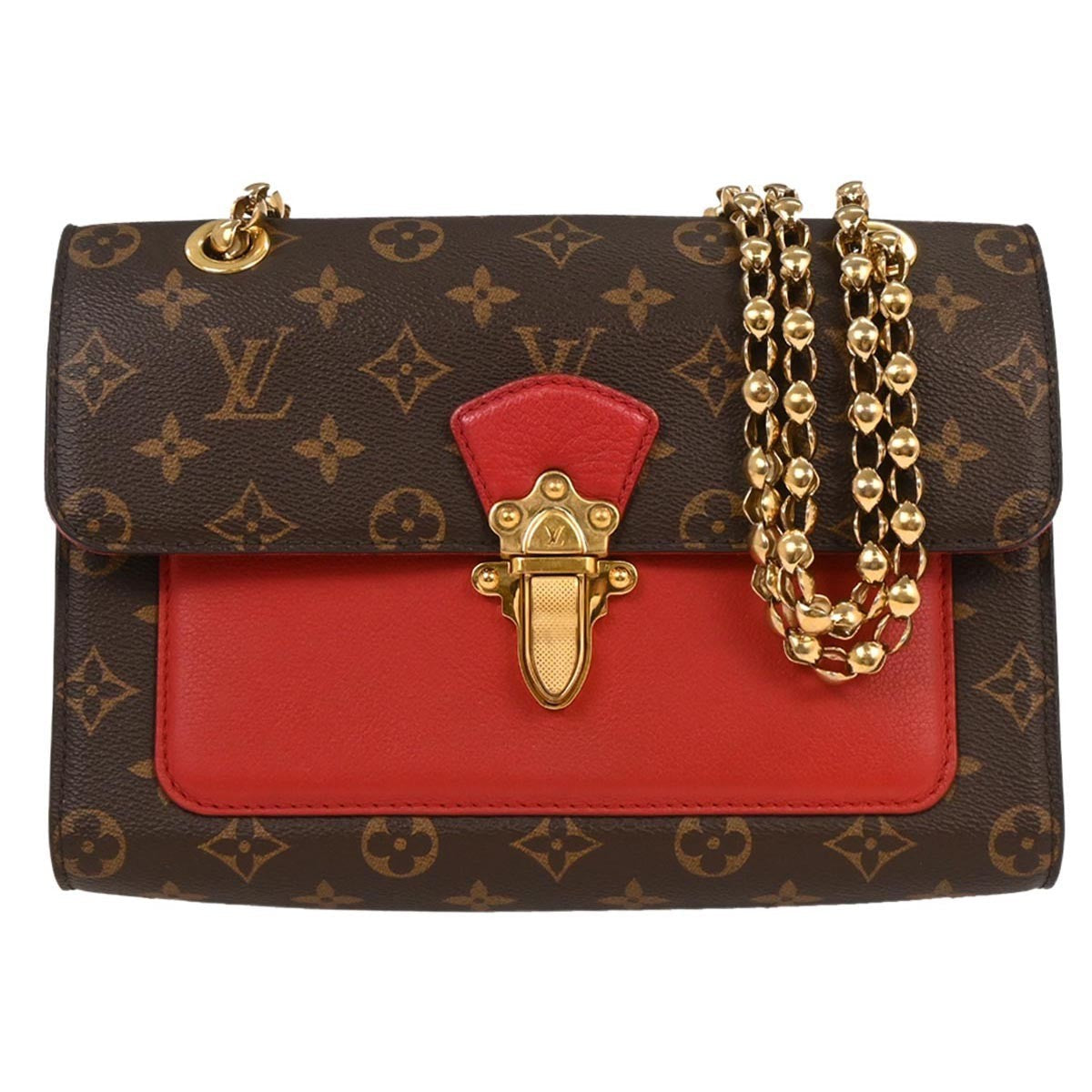 Louis Vuitton Victoire Handbag Monogram Canvas And Leather Brown Canvas Shoulder Bag