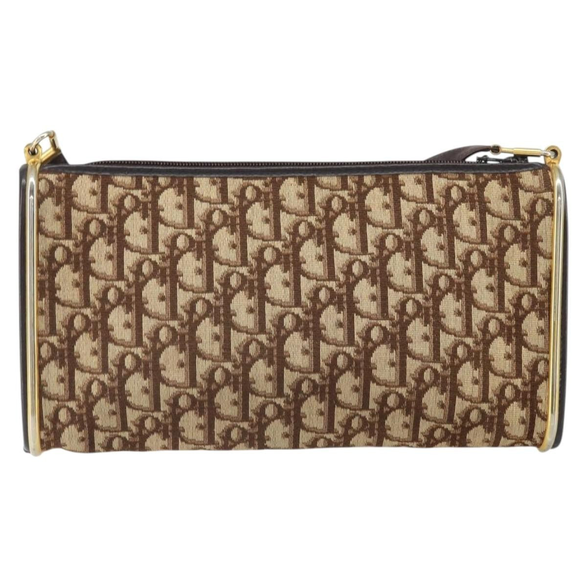 Christian Dior Trotter Shoulder Bag Canvas Brown Canvas Shoulder Bag Bag (Pre-Owned)