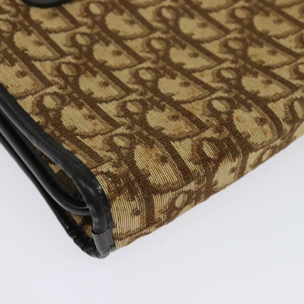 Christian Dior Vintage Trotter Handbag Canvas Brown Canvas Handbag (Pre-Owned)