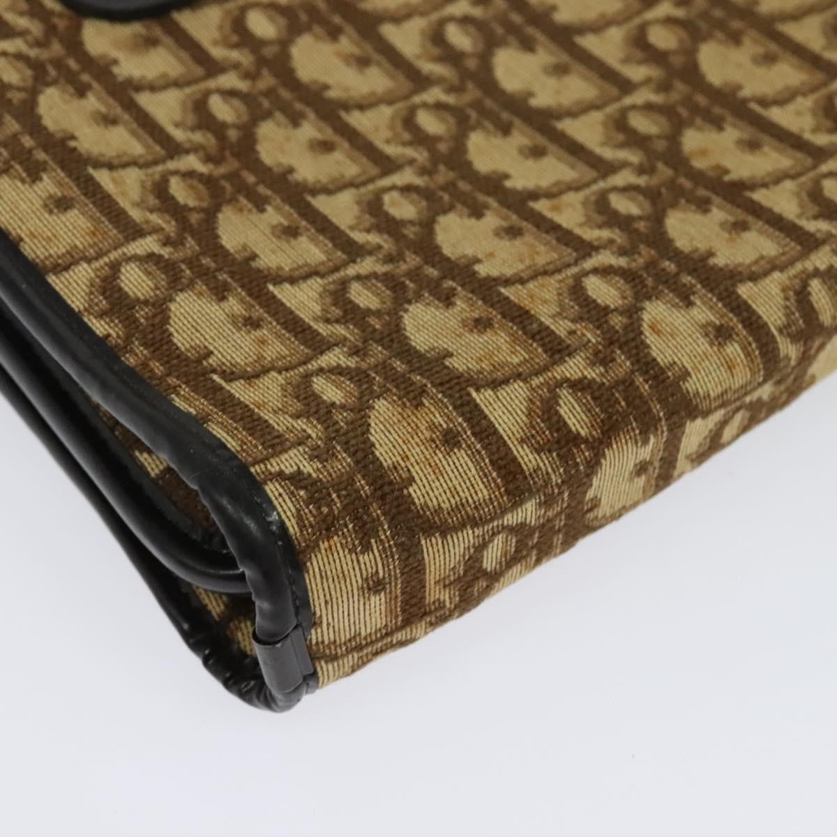 Christian Dior Vintage Trotter Handbag Canvas Brown Canvas Handbag (Pre-Owned)