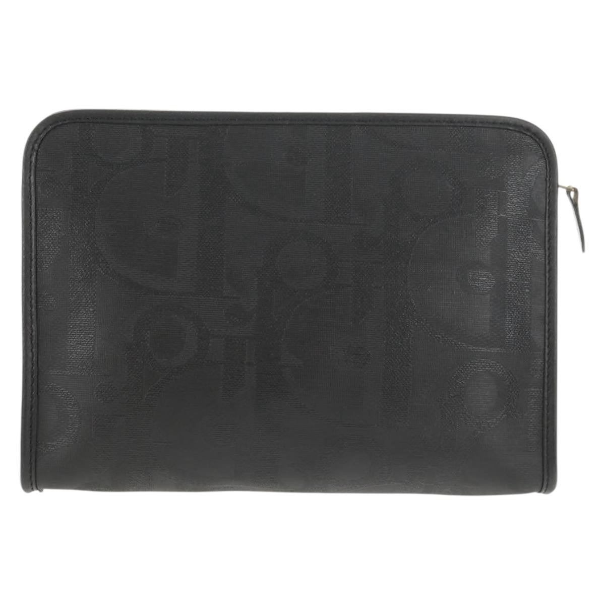 Christian Dior Vintage Trotter Pouch Diorissimo Canvas Black Pvc Clutche & Pouche Bag (Pre-Owned)