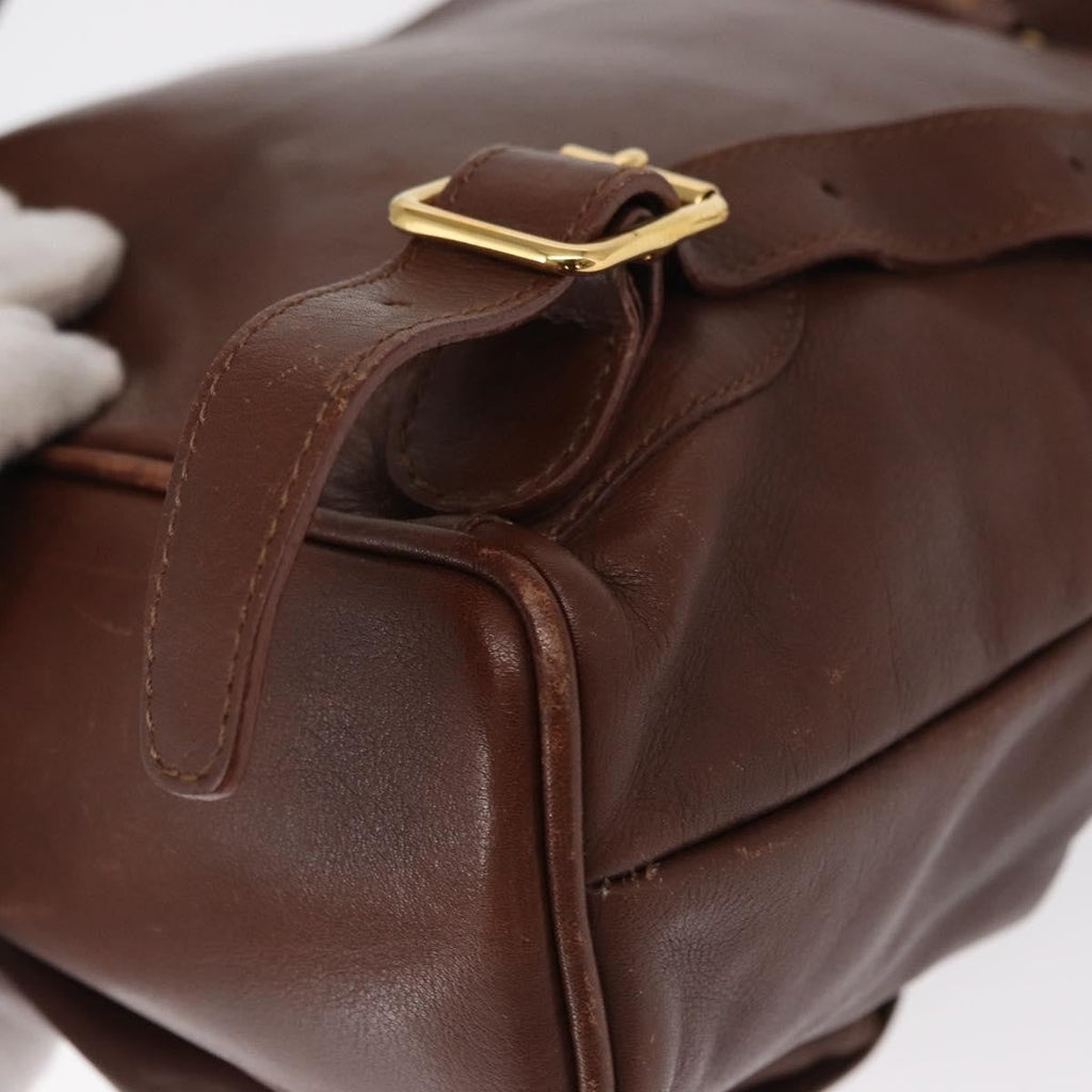 Gucci Vintage Bamboo Backpack Leather Brown Leather Backpack Bag (Pre-Owned)