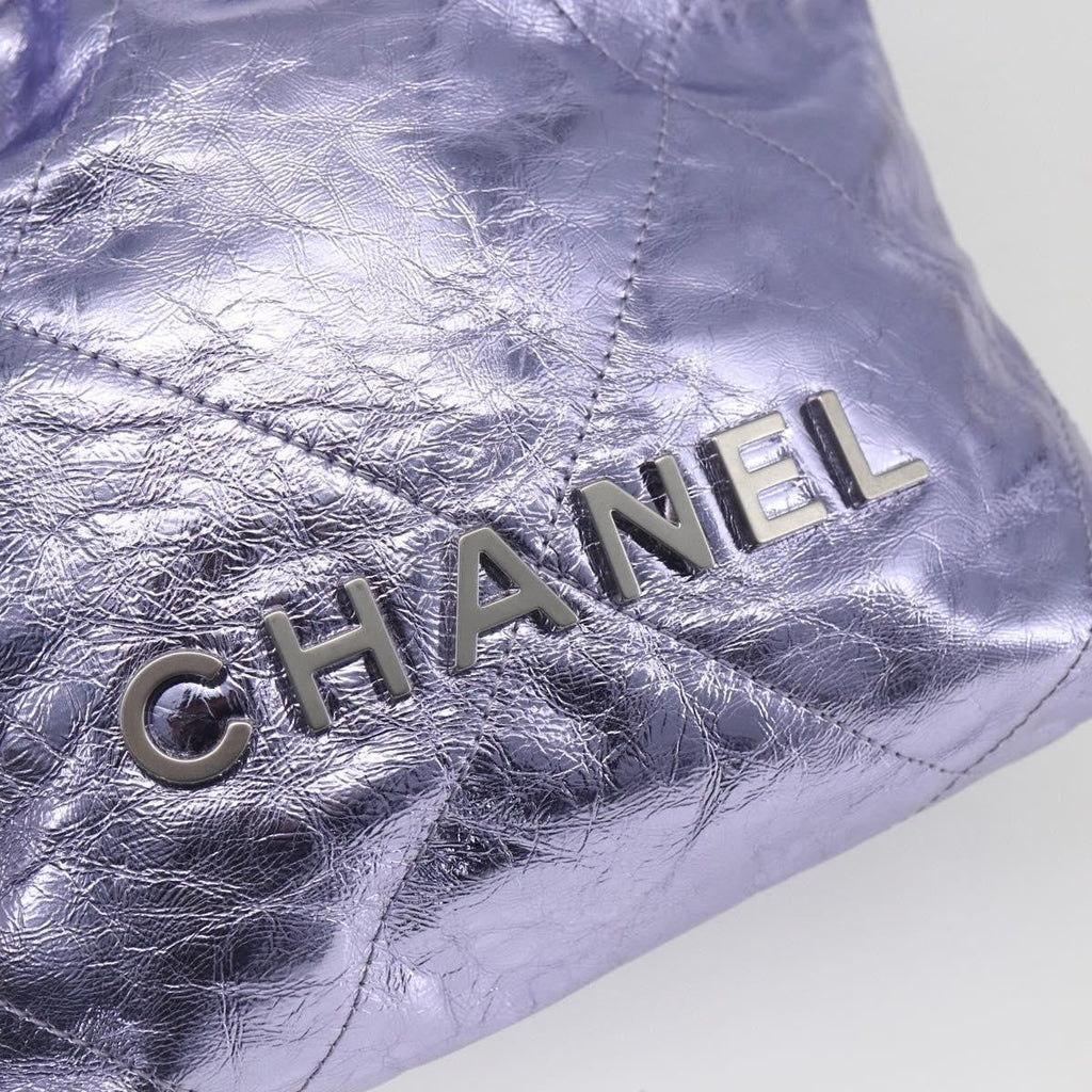 Chanel 22 Chain Hobo Quilted Calfskin Purple Leather Shoulder Bag Bag
