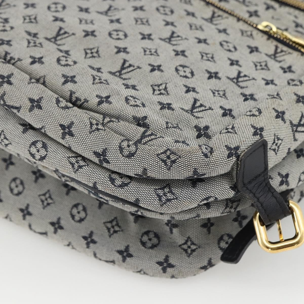 Louis Vuitton Sac Maman Handbag Mini Lin Blue Canvas Shoulder Bag