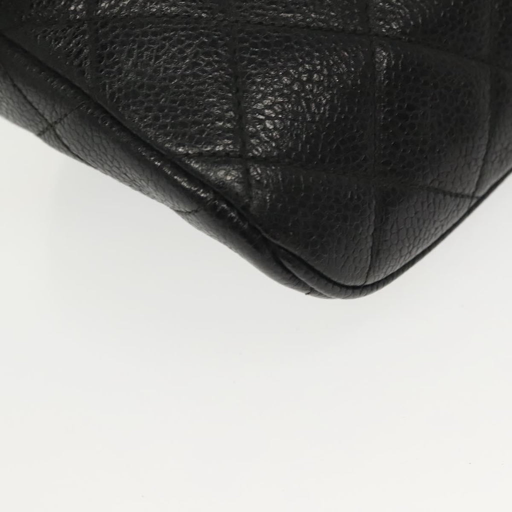 Chanel Vintage Zip Belt Bag Quilted Caviar Black Leather Clutche & Pouche Bag