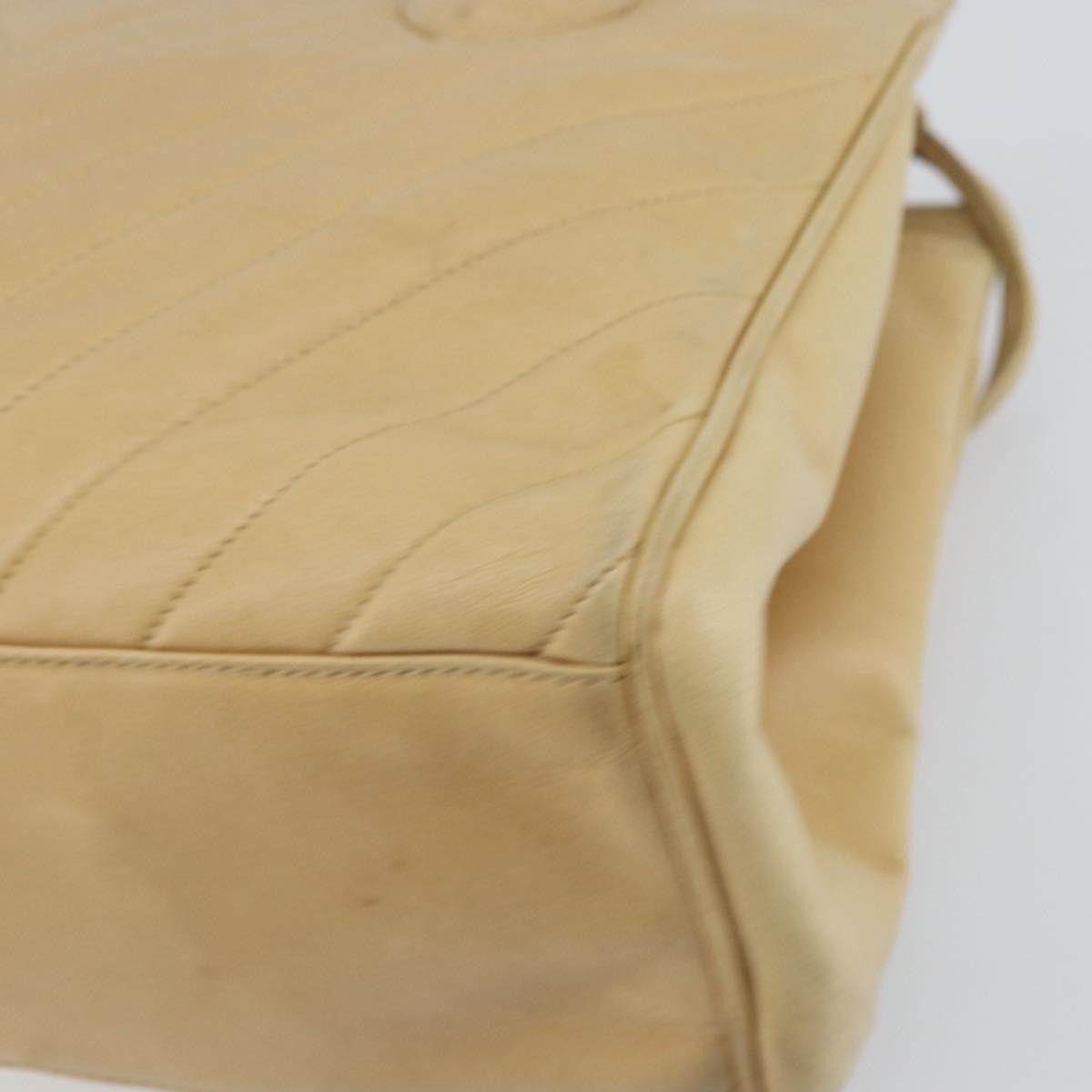 Chanel Vintage Convertible Tote Chevron Lambskin Beige Leather Tote Bag Bag