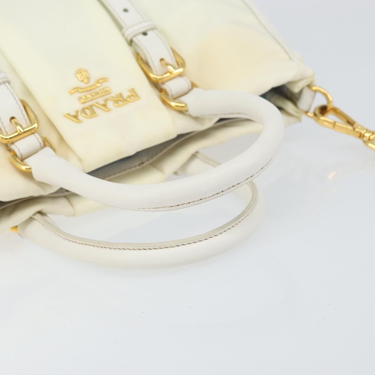 Prada Vintage Tote Tessuto With Leather White Nylon Tote Bag Bag