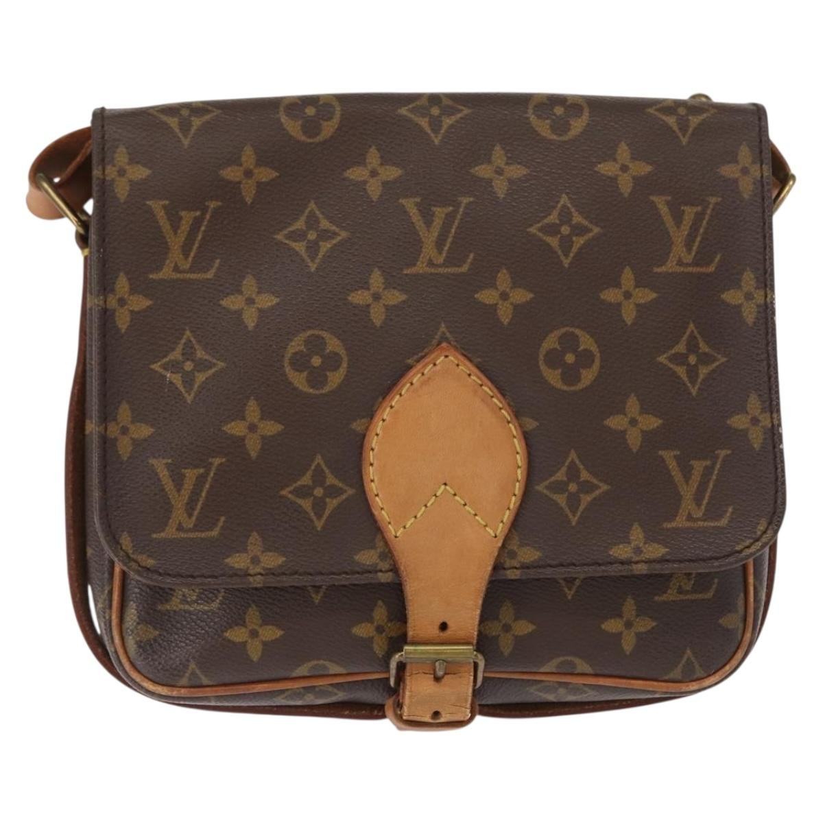 Louis Vuitton Cartouchiere Handbag Monogram Canvas Brown Canvas Shoulder Bag