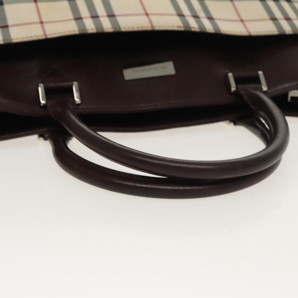 Burberry Nova Check Tote Canvas And Leather Beige Canvas Tote Bag