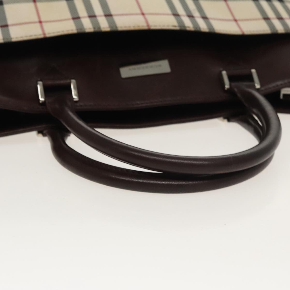 Burberry Nova Check Tote Canvas And Leather Beige Canvas Tote Bag