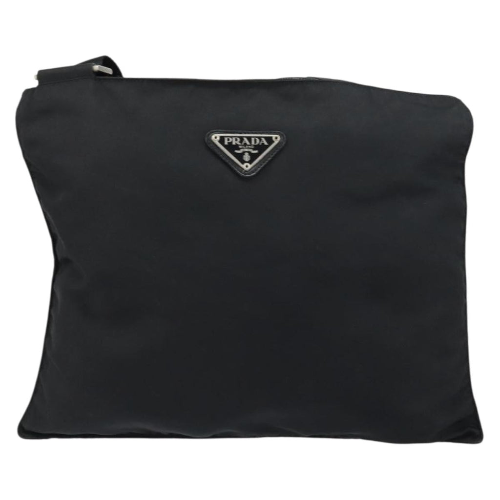 Prada Flat Messenger Bag Tessuto Black Nylon Shoulder Bag Bag