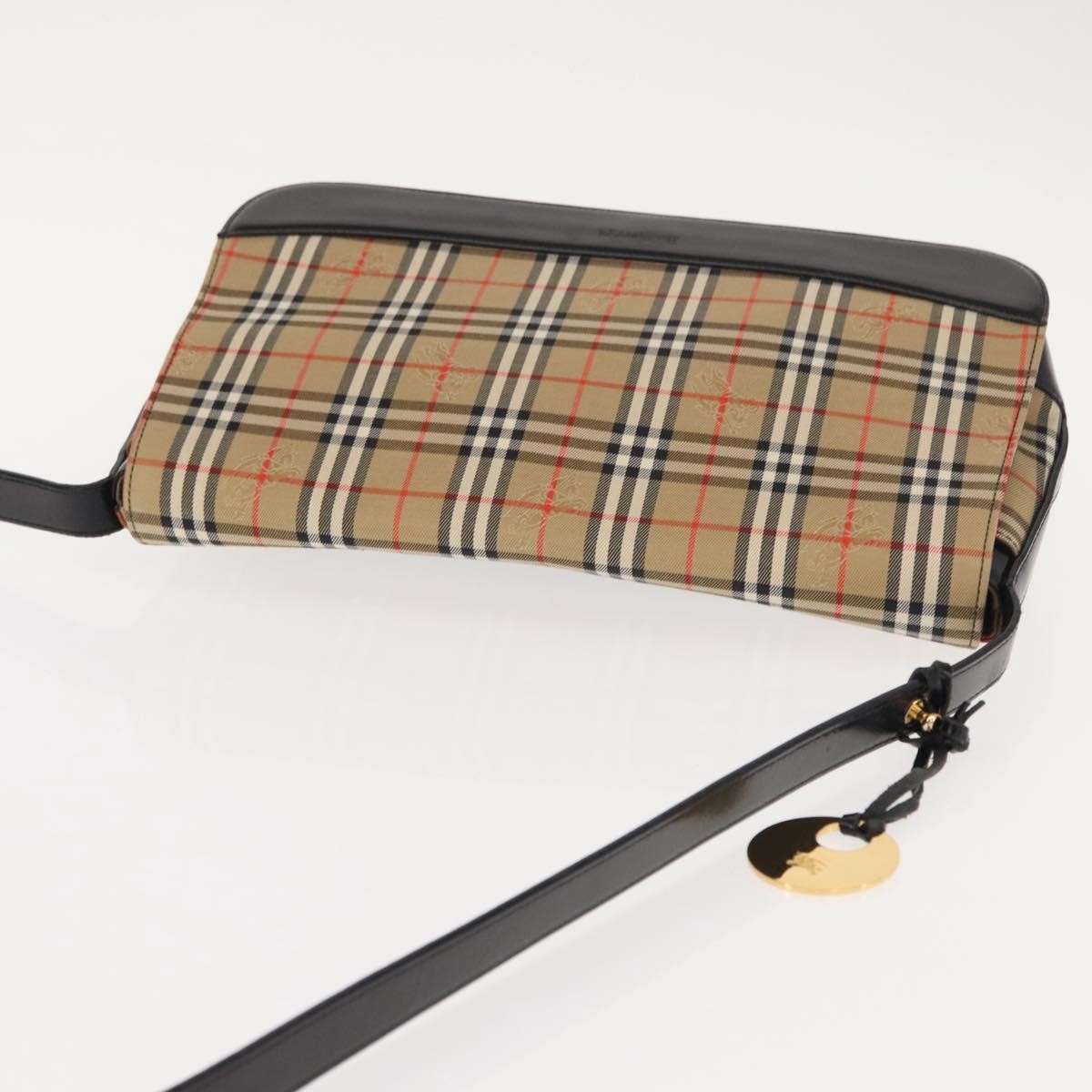 Burberry Nova Check Shoulder Bag Canvas Beige Canvas Shoulder Bag