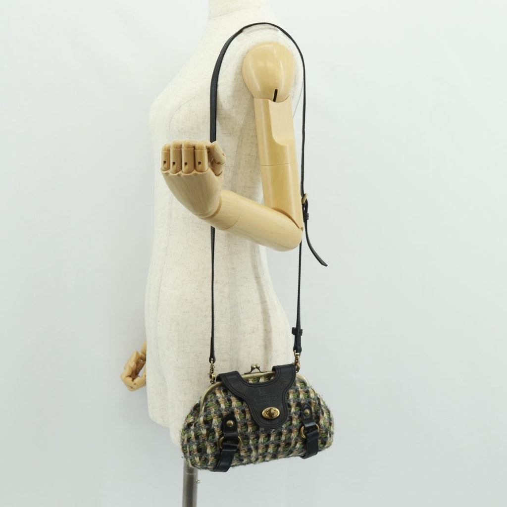 Burberry Blue Label Shoulder Bag Tweed Green Tweed Shoulder Bag