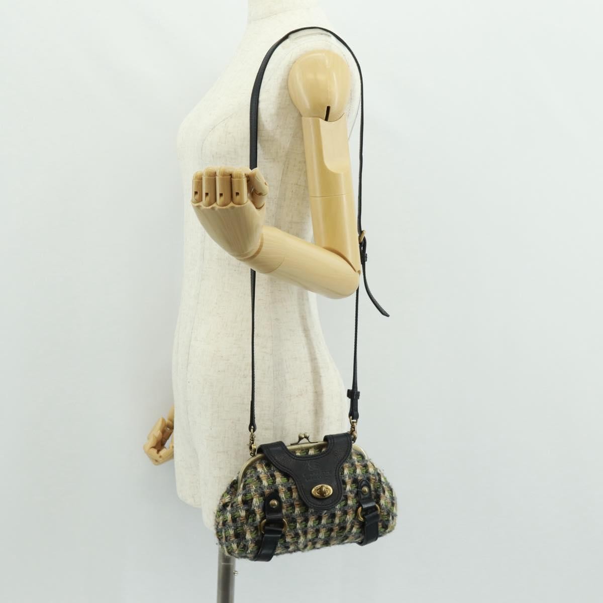Burberry Blue Label Shoulder Bag Tweed Green Tweed Shoulder Bag