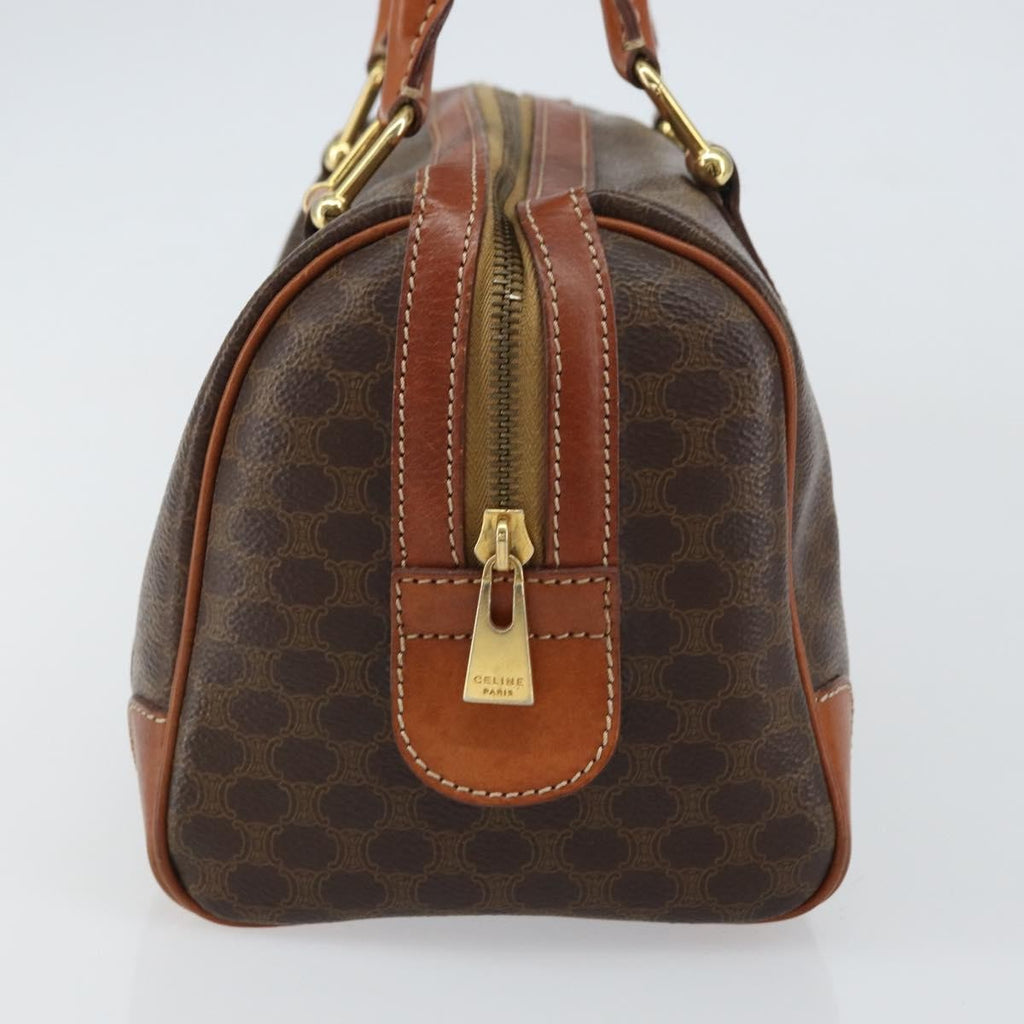 Celine Vintage Macadam Handbag Canvas And Leather Brown Canvas Handbag
