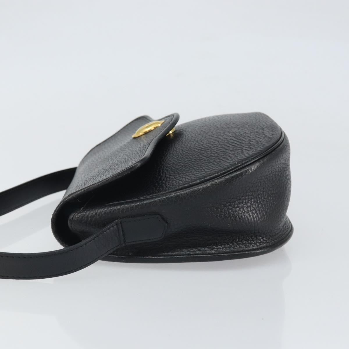 Christian Dior Vintage Cd Logo Shoulder Bag Leather Black Leather Shoulder Bag Bag (Pre-Owned)