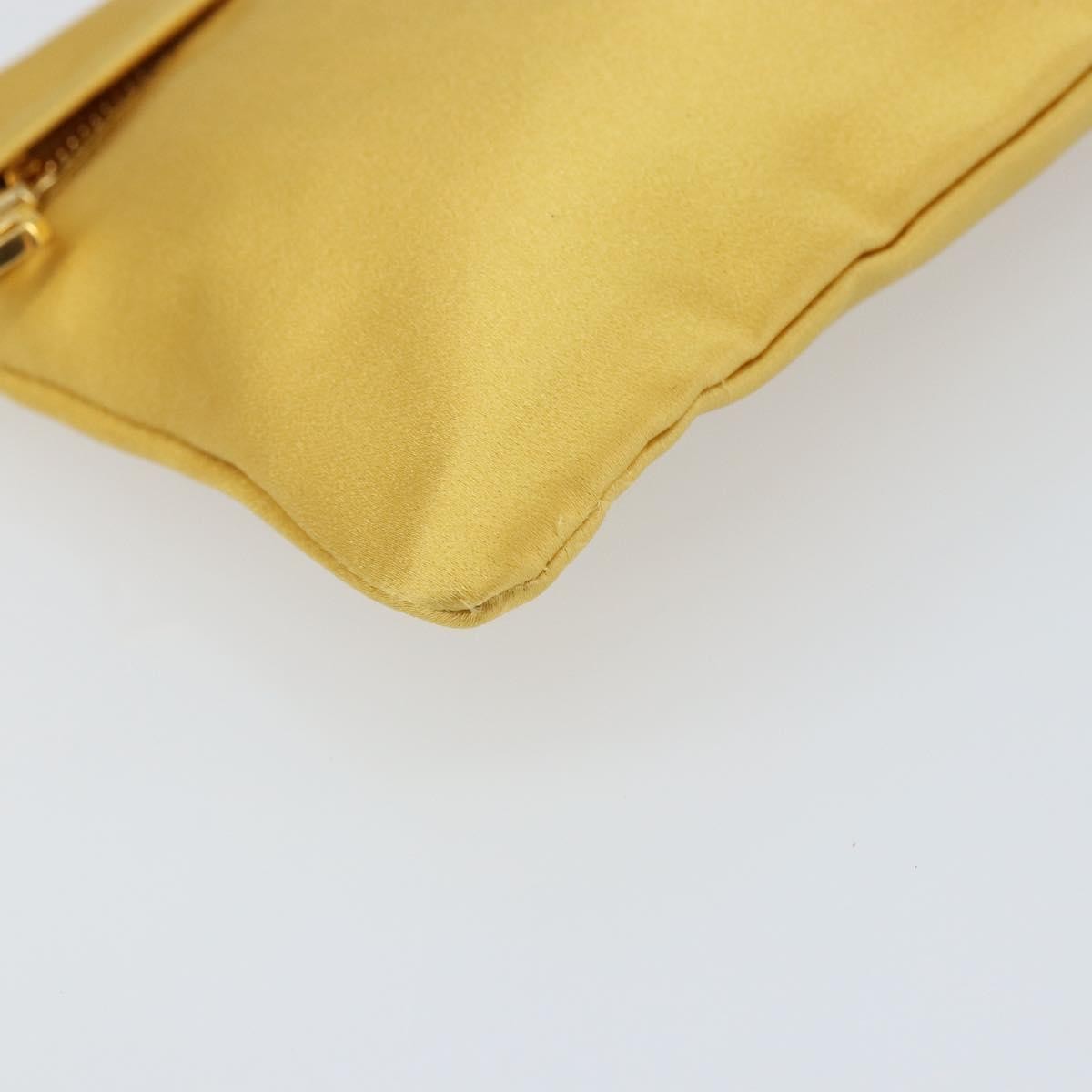 Prada Clutch Satin Gold Satin Clutche & Pouche Bag