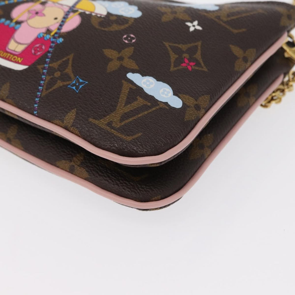 Louis Vuitton Double Zip Pochette Limited Edition Vivienne Xmas Monogram Canvas Brown Canvas Clutche & Pouche Bag