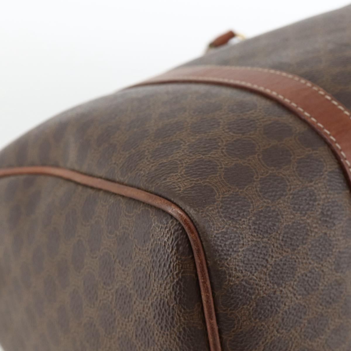 Celine Macadam Handbag Macadam With Leather Brown Canvas Handbag