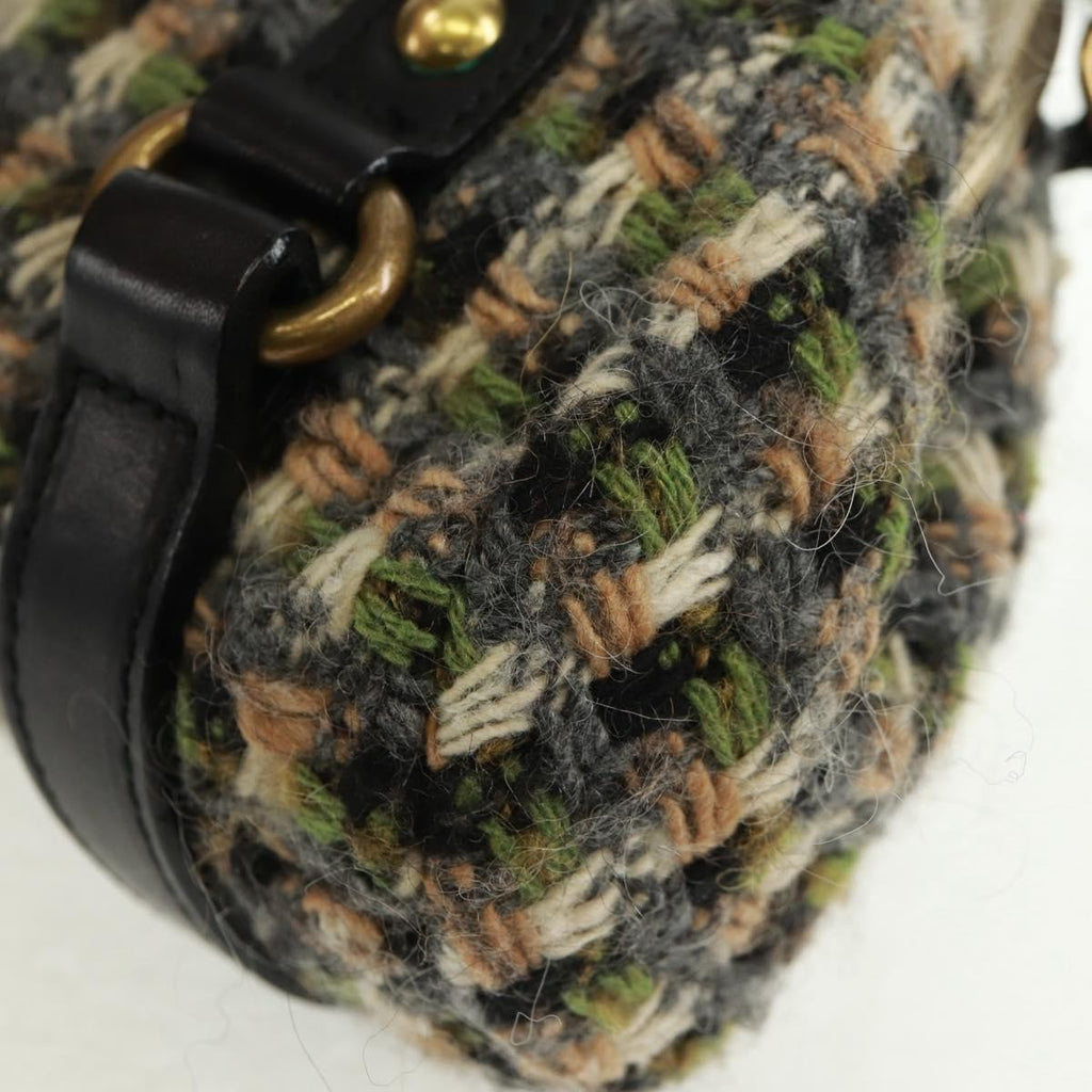 Burberry Blue Label Shoulder Bag Tweed Green Tweed Shoulder Bag