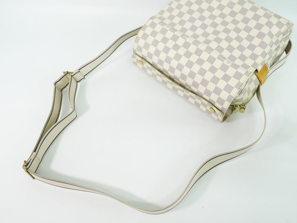Louis Vuitton Naviglio Handbag Damier White Canvas Shoulder Bag
