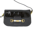 Celine Vintage Carriage Flap Clutch Leather Black Patent_Leather Shoulder Bag Bag