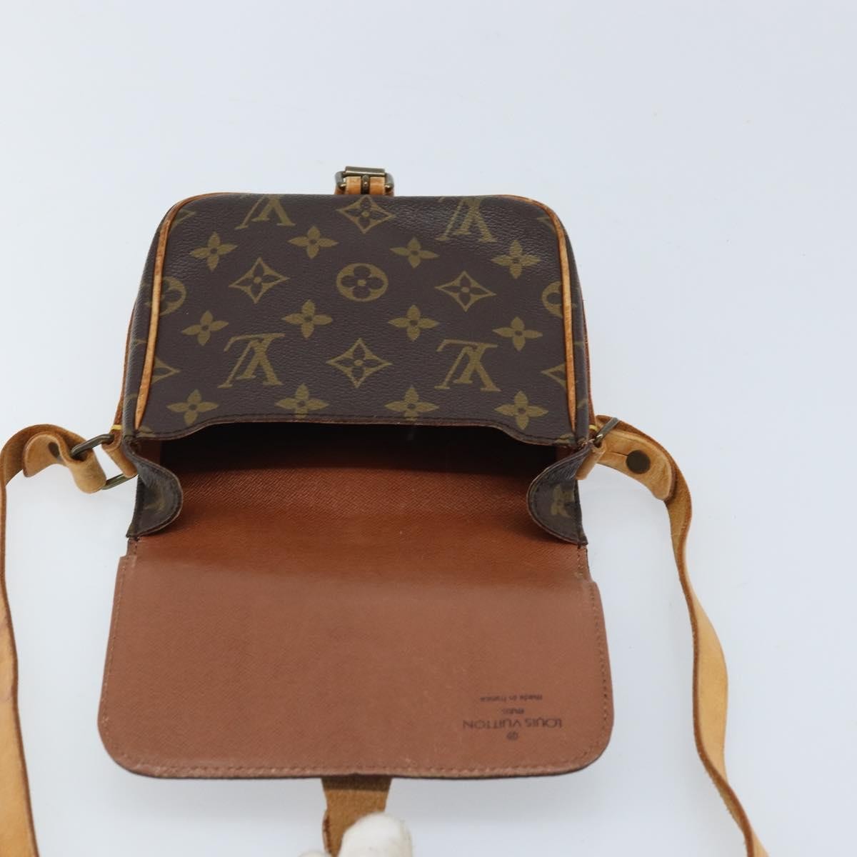 Louis Vuitton Cartouchiere Handbag Monogram Canvas Brown Canvas Shoulder Bag
