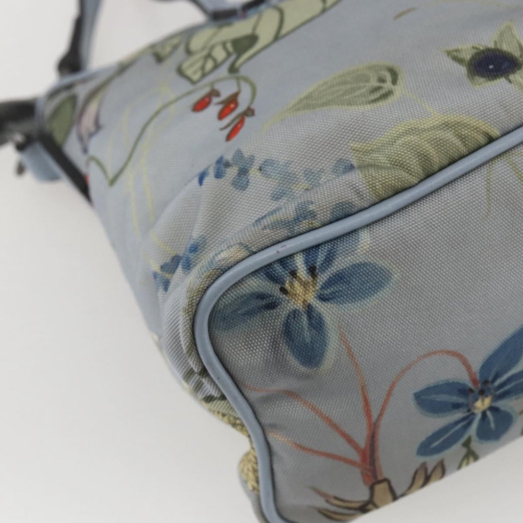 Gucci Convertible Zip Tote Flora Canvas Blue Canvas Tote Bag Bag (Pre-Owned)