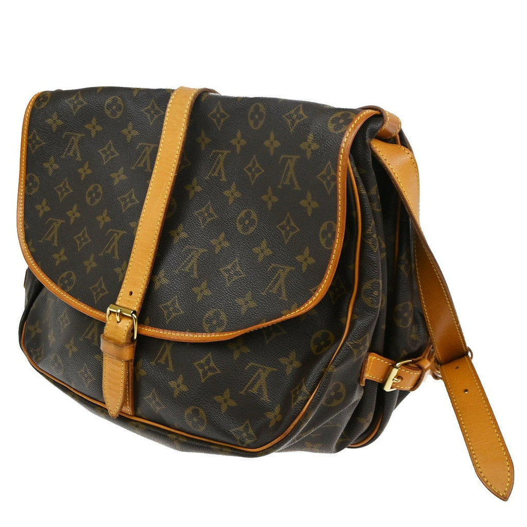 Louis Vuitton Saumur Handbag Monogram Canvas Brown Canvas Shoulder Bag