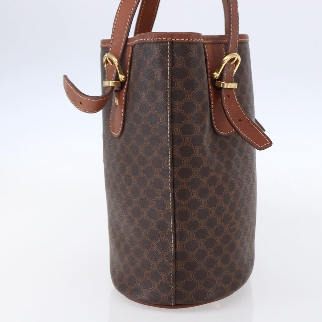 Celine Vintage Macadam Tote Bag Canvas Brown Canvas Tote Bag Bag