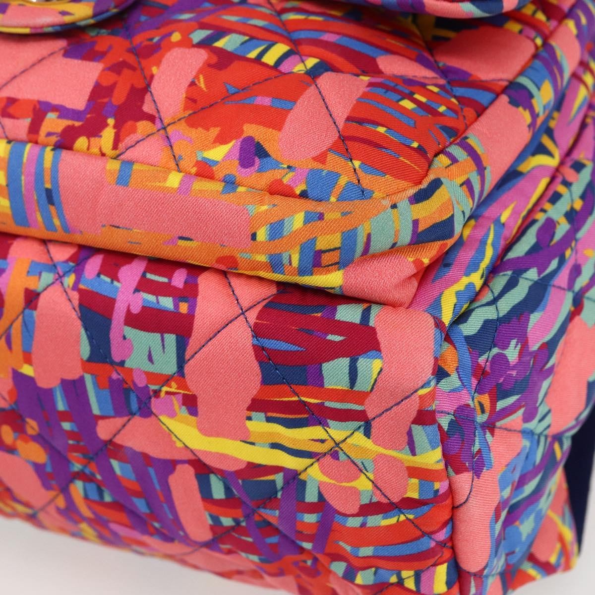 Chanel Cc Pocket Backpack Quilted Printed Foulard Multicolour Nylon Backpack Bag