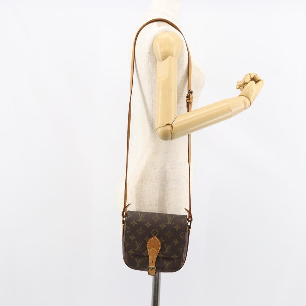 Louis Vuitton Cartouchiere Handbag Monogram Canvas Brown Canvas Shoulder Bag