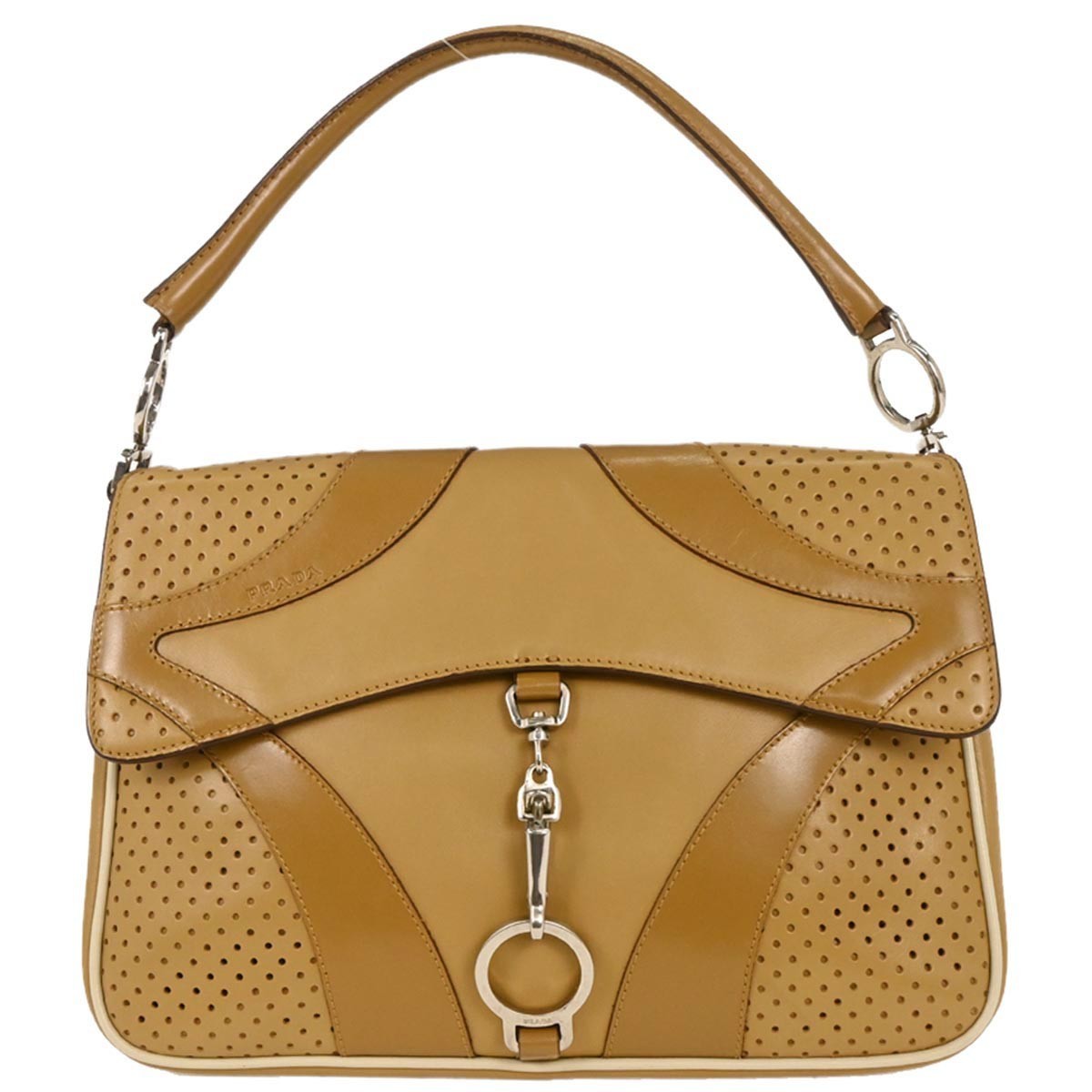 Prada Vitello Drive Handbag Leather Brown Leather Handbag