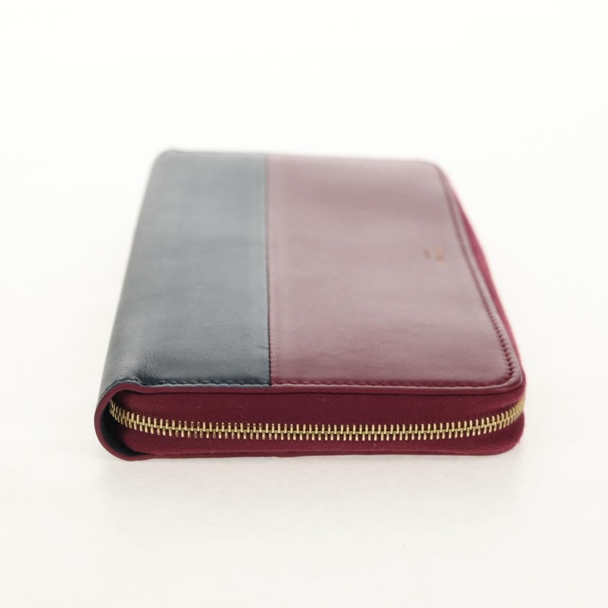 Celine Multifunction Flap Wallet Leather Burgundy Leather Wallets Accessory