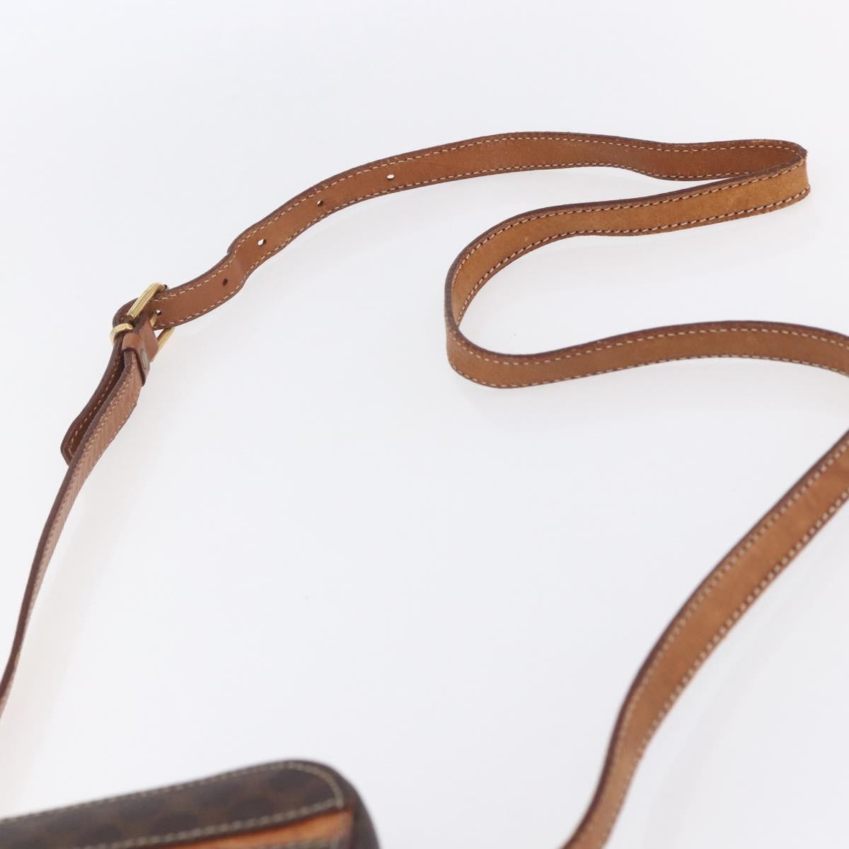 Celine Vintage Macadam Shoulder Bag Canvas And Leather Brown Canvas Shoulder Bag Bag
